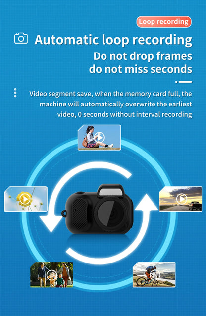 Mini Y3000 Keychain Camera8MP Photo Tiny Digital Body Cameras Thumb Cam, DV Micro Camcorder Support SD Card with Screen for Kids