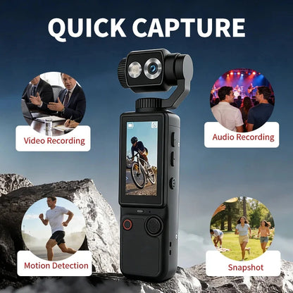 Lenovo 4K Hd Wifi Sports Wearable Camera Hold In Hand Travel Bicycle Driver Recorder Mini Sports Cam For Motorcycle and Vlogging