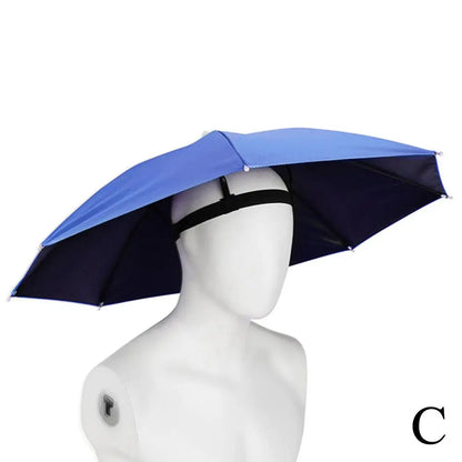 Outdoor Fishing Caps Portable Umbrella Hat Sunscreen Waterproof Fishing Umbrella Universal Headwear Hats Camping Foldable Hats