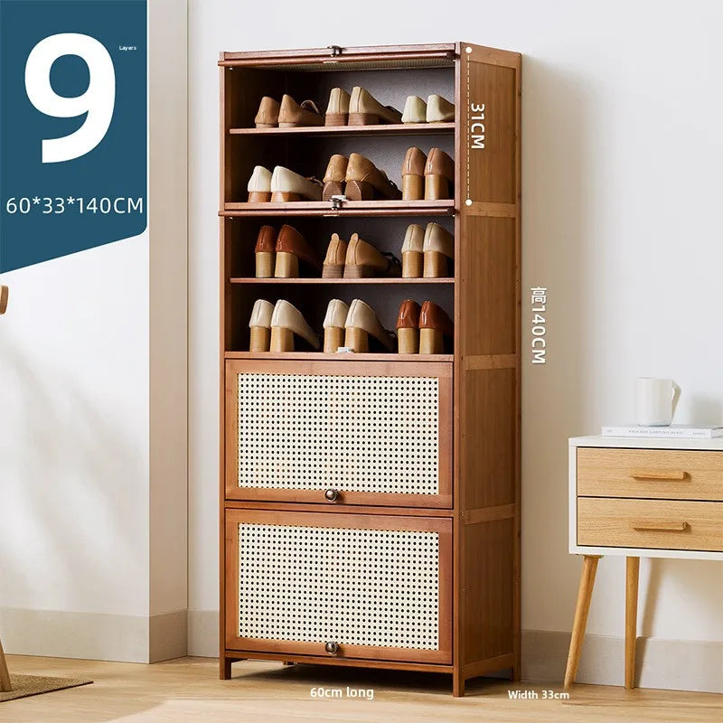 Imitation rattan woven shoe cabinet, simple shoe rack at the door of the home, economical, good-looking indoors