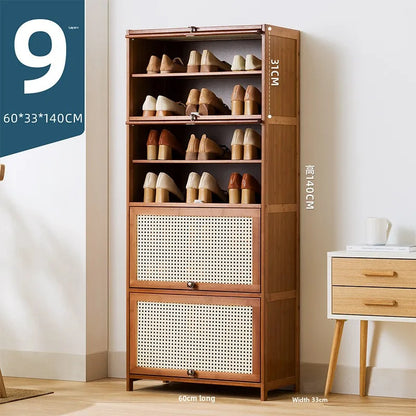 Imitation rattan woven shoe cabinet, simple shoe rack at the door of the home, economical, good-looking indoors