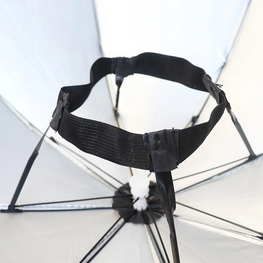 Portable Rain Umbrella Hat Foldable Outdoor Fishing Sunshade Waterproof Camping Headwear Beach Head Hats Fishing Hat 55-95CM