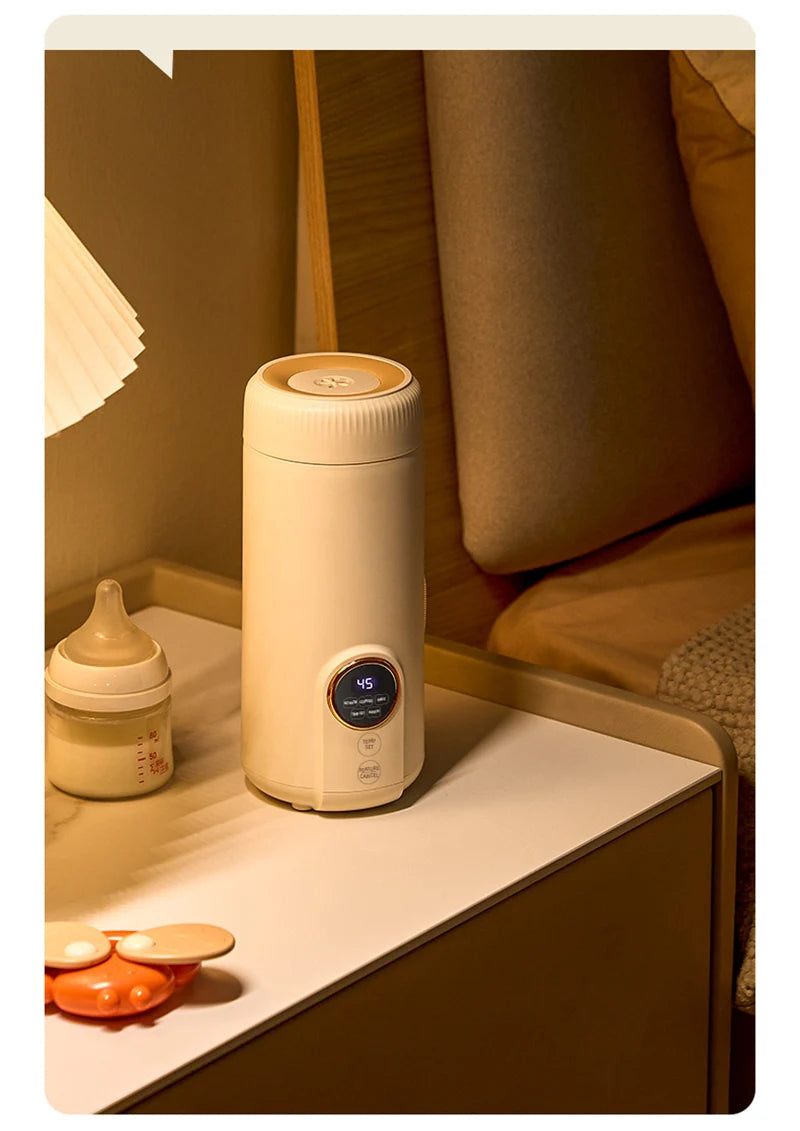 LED Digital Display Boiling Water Electric Bottle 220V 400W Leakproof Travel Milk Coffee Heating Cup Portable Hot Water Kettle