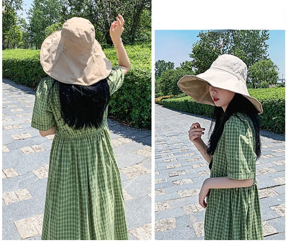 Wide Brim UPF 50+ Sun Hat Women Anti-UV Protection Hiking Fisherman Cap Fold Summer Solid Beach Hat 2024 Double sided Sun hat