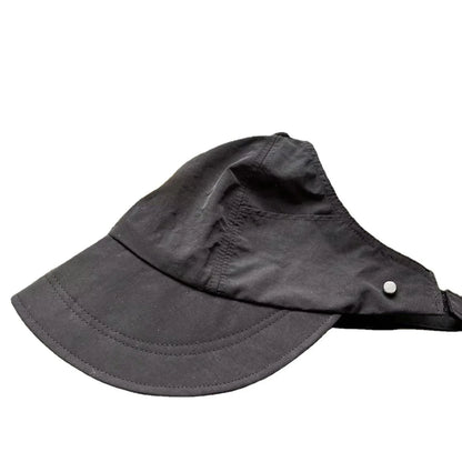 1× Foldable Wide Brim Ponytail Sun Hat Summer Autumn Outgoing UV Protection Bucket Hat for Women Fisherman Caps with Mask Button