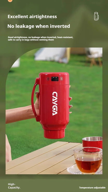 Large Capacity Travel Electric Kettle Constant Temperature Water Boiler Dual Lid Design 110V Portable Insulated Kettle