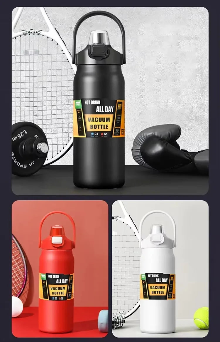 304 Stainless Steel Vacuum Tumbler with Straw Hot Cold Sports Water Bottle Outdoor Thermos
