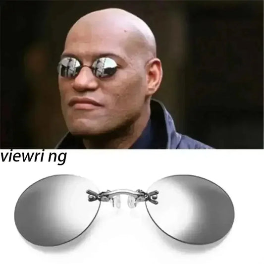 Rimless Vintage Clip-On Nose Sunglasses