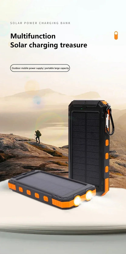 VIVO 500000mAh Solar Power Bank Portable Large Capacity Charger Compatible USB-A And USB-C With Flashlight For iPhone Huawei