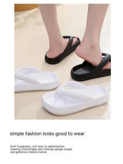 Summer Flip Flops Flat Platform Comfy Women Soft Sole Beach Slippers Fashion Sandals House Bathroom Non-Slip Thick Soled Shoes