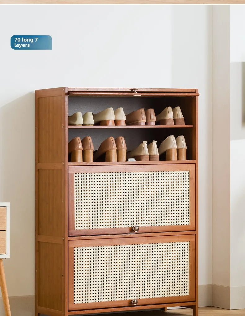 Imitation rattan woven shoe cabinet, simple shoe rack at the door of the home, economical, good-looking indoors