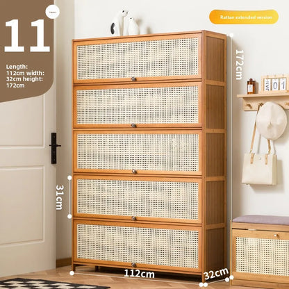 Imitation rattan woven shoe cabinet, simple shoe rack at the door of the home, economical, good-looking indoors