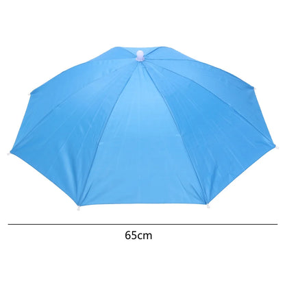Portable Rain Umbrella Hat Foldable Outdoor Fishing Sunshade Waterproof Camping Headwear Beach Head Hats Fishing Hat 55-95CM