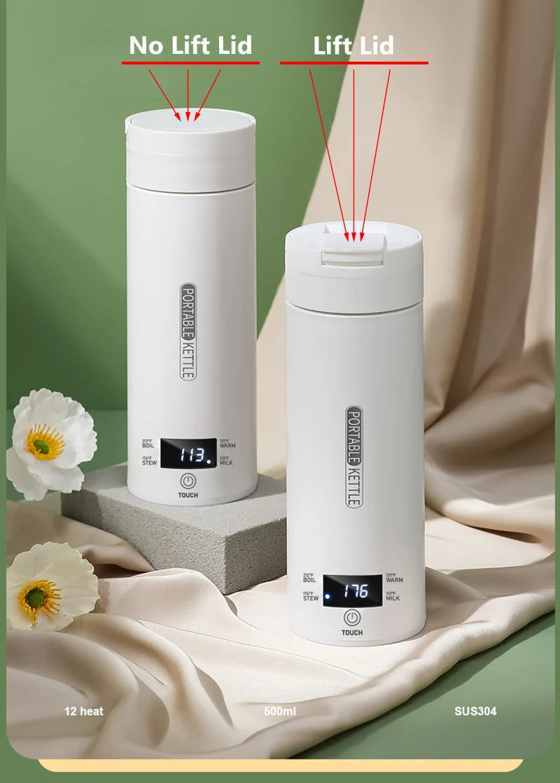 4 Temperature Electric Heating Kettle Leakproof Portable Fast Water Boiling Thermos Bottle Portable 220V 110V Hot Water Cup