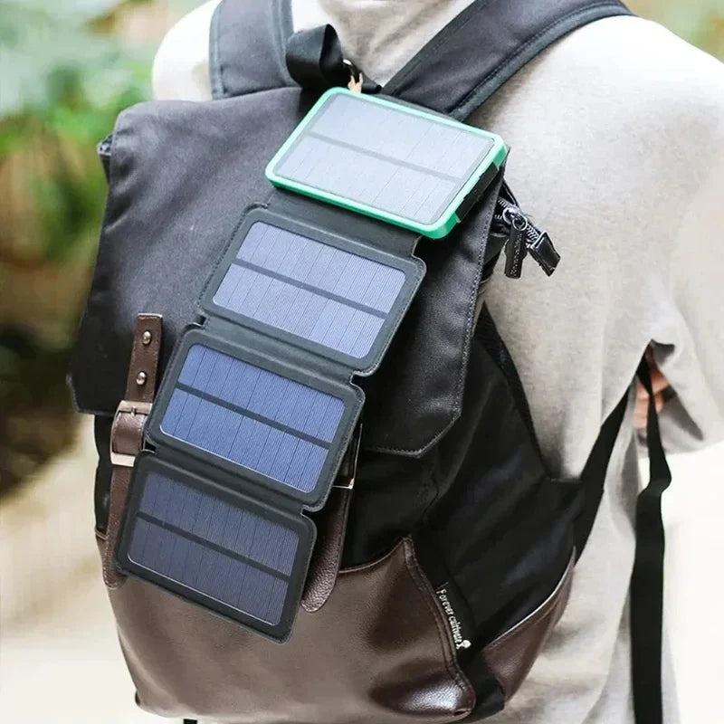 Lenovo Solar Power Bank 200000mAh 4 Solar Panels Wireless Charger Portable External Battery LED Flashlight for Outdoor Travel