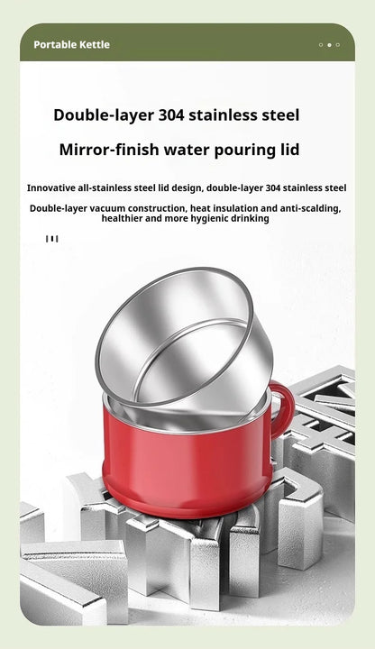 Large Capacity Travel Electric Kettle Constant Temperature Water Boiler Dual Lid Design 110V Portable Insulated Kettle
