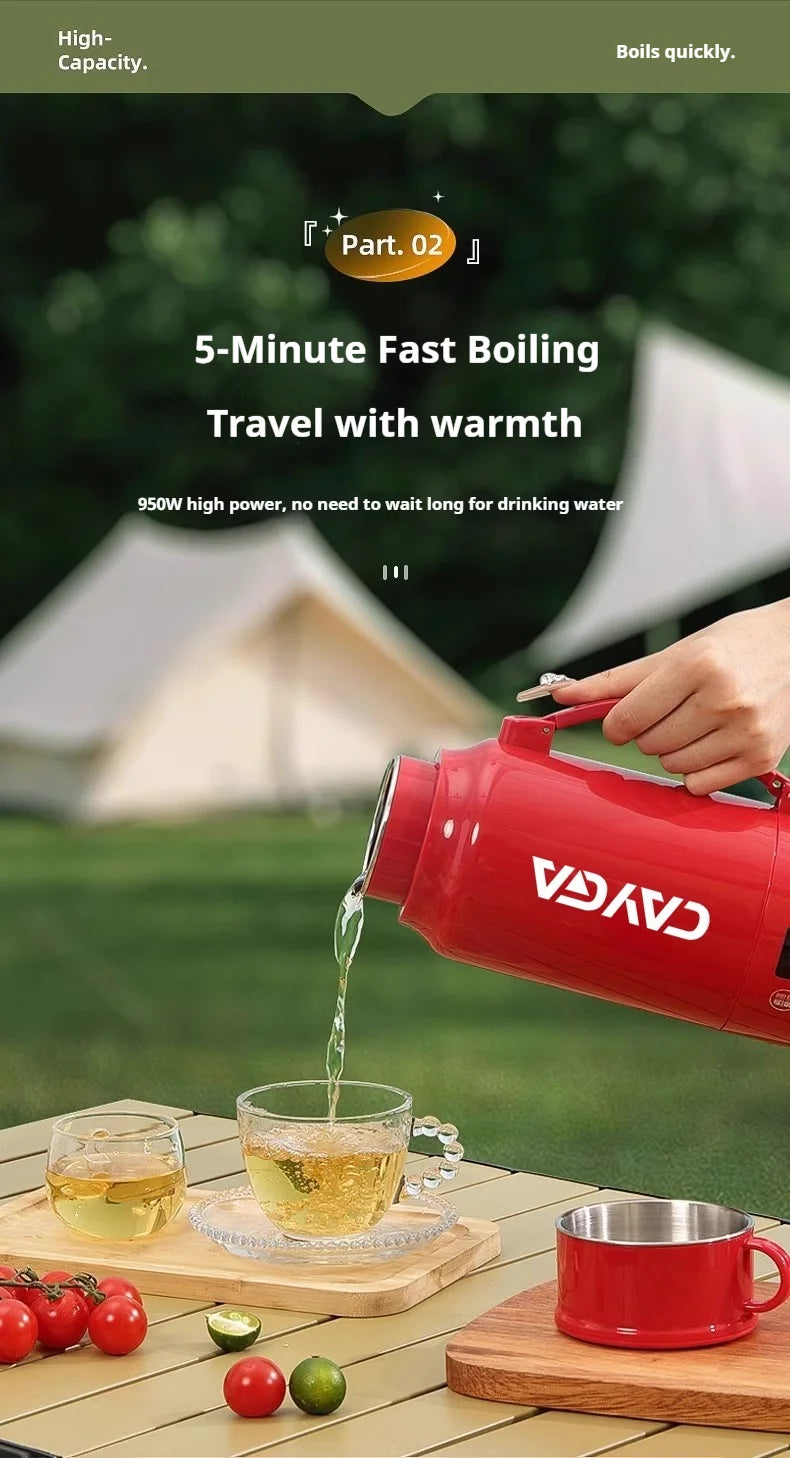 Large Capacity Travel Electric Kettle Constant Temperature Water Boiler Dual Lid Design 110V Portable Insulated Kettle