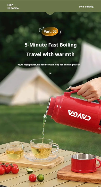 Large Capacity Travel Electric Kettle Constant Temperature Water Boiler Dual Lid Design 110V Portable Insulated Kettle