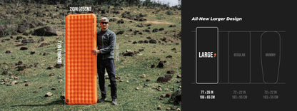 FLEXTAIL TINY SLEEPING PAD R05 – 196cm Insulated Sleeping Pad, R 5.6 Inflatable Air Mat, 4 Seasons Outdoor Camping Air Mattress