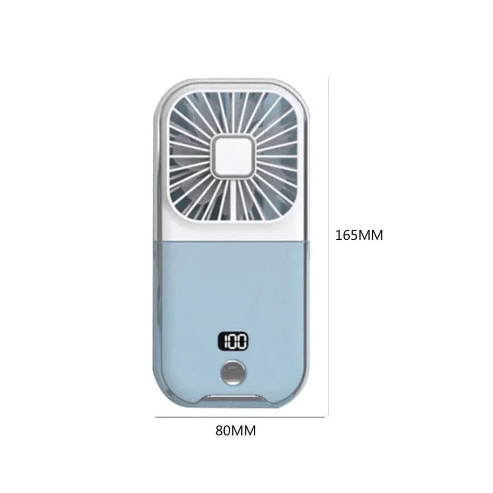 3000mah Folding Handheld Fan USB Charging Digital Display Outdoor Mini Neck Hanging For Sport Outdoor