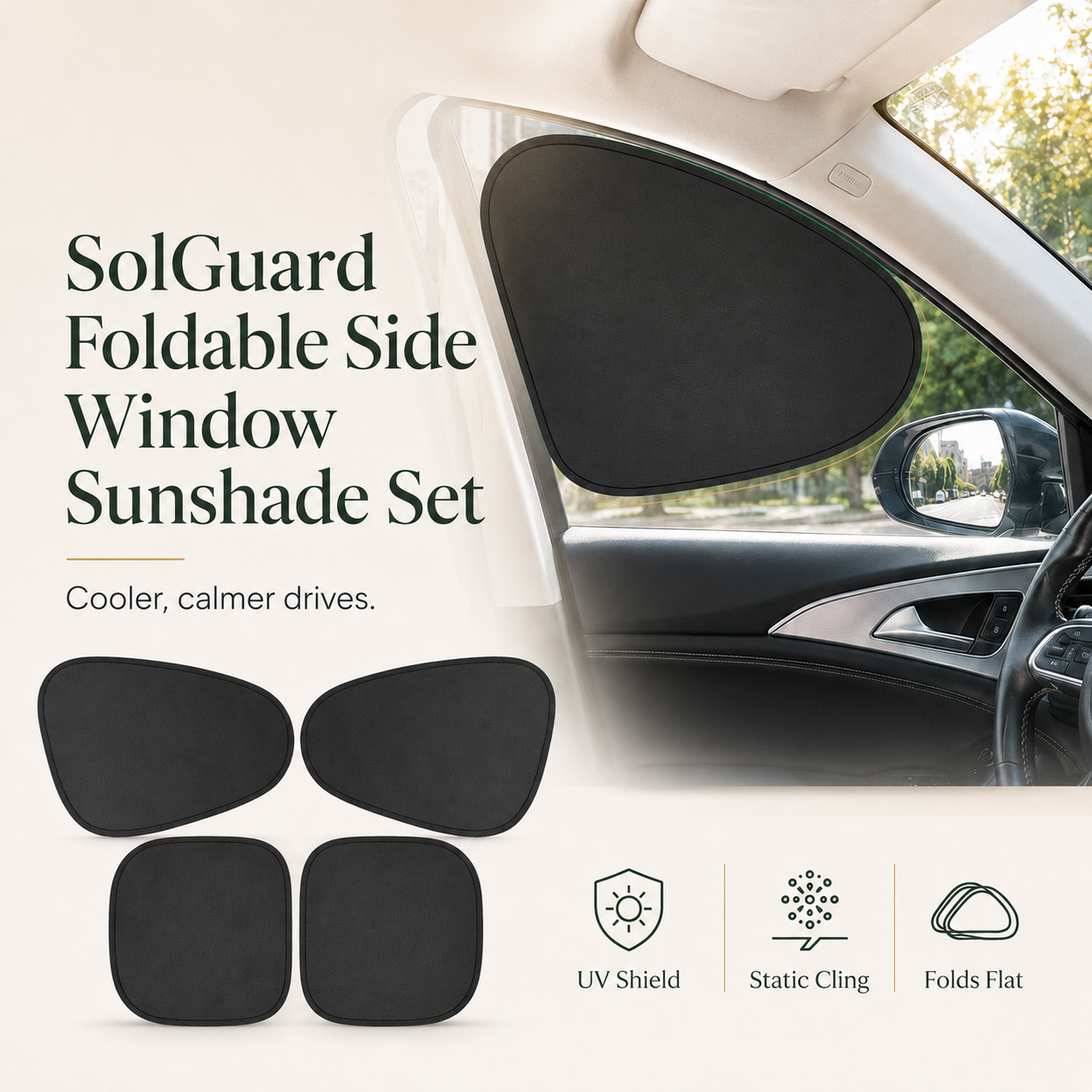SolGuard Foldable Side Window Sunshade Set