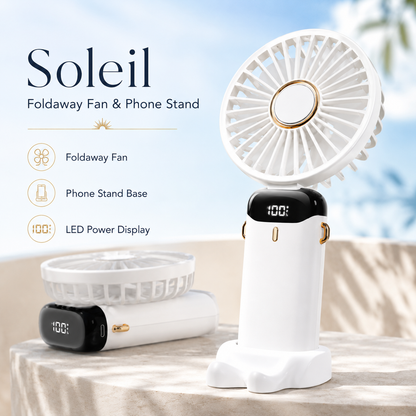 Soleil Foldaway Fan & Phone Stand