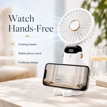 Soleil Foldaway Fan & Phone Stand