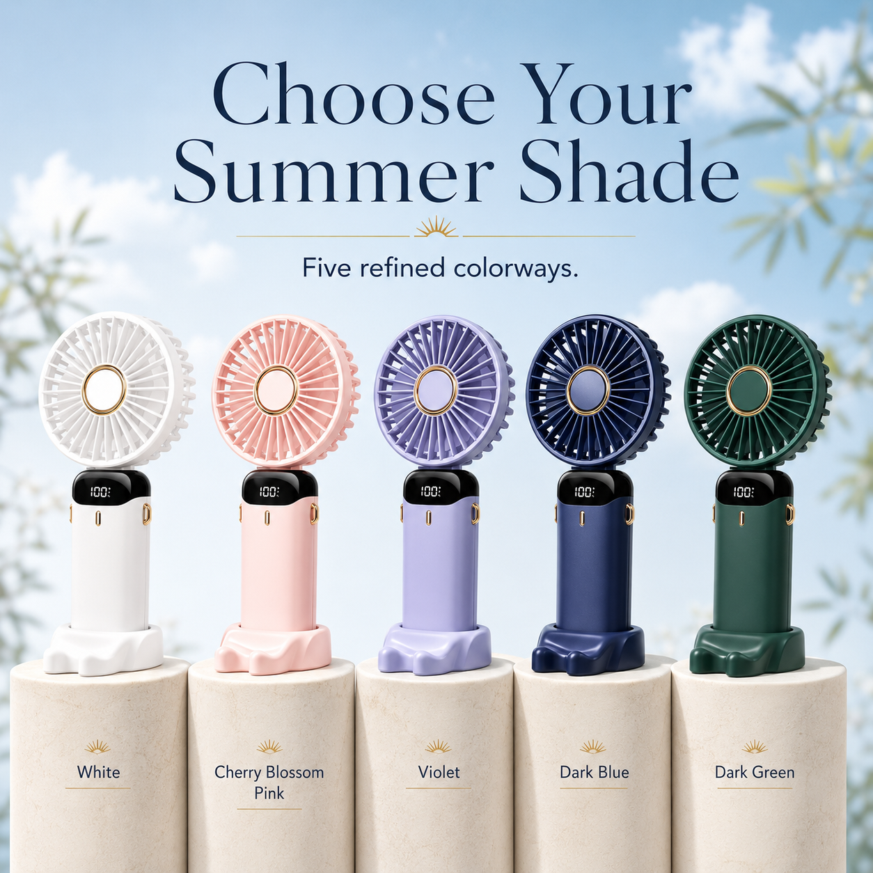 Soleil Foldaway Fan & Phone Stand